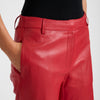 Depeche leather wear Adele MW leather pants straight full lenght Pants 043 Red