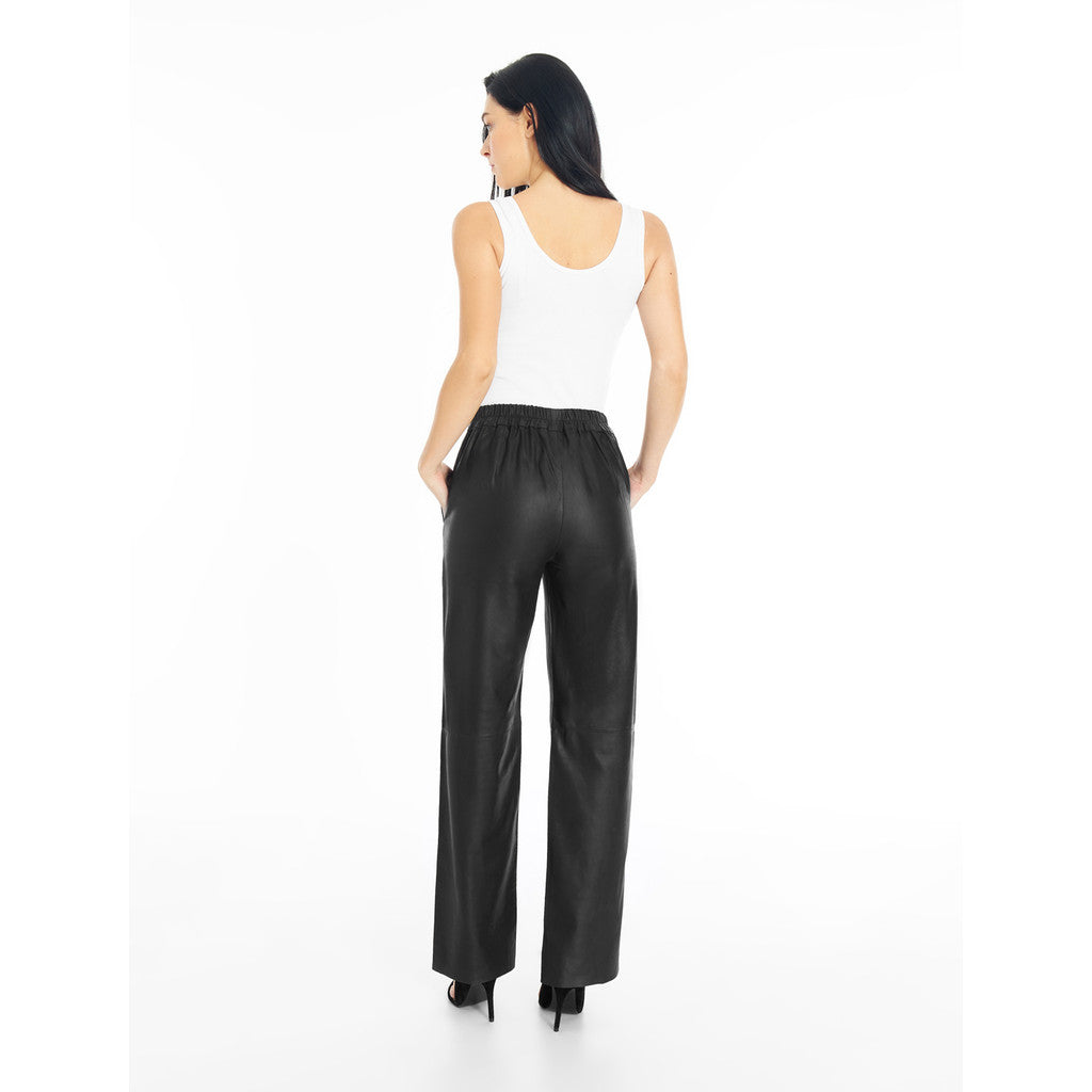 Depeche leather wear Alicia RW straight leg leather pants Pants 099 Black