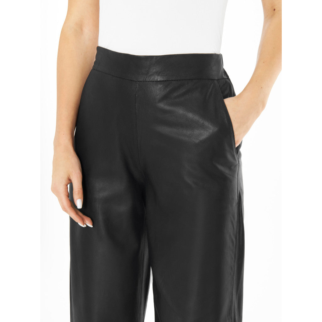 Depeche leather wear Alicia RW straight leg leather pants Pants 099 Black