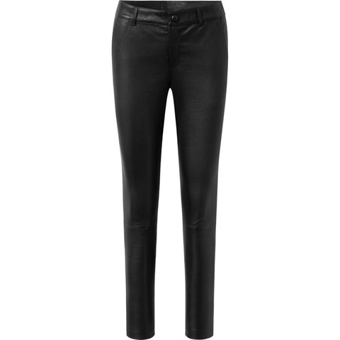 Depeche leather wear Amelia RW stretch chino leather pant 7/8 length Pants 099 Black (Nero)