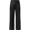 Depeche leather wear Amily straight fit cargo leather pants Pants 099 Black (Nero)