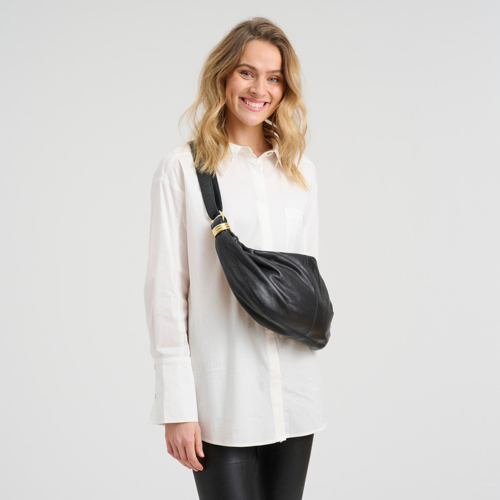 DEPECHE Athens soft sheep leather crossover Cross over 099 Black