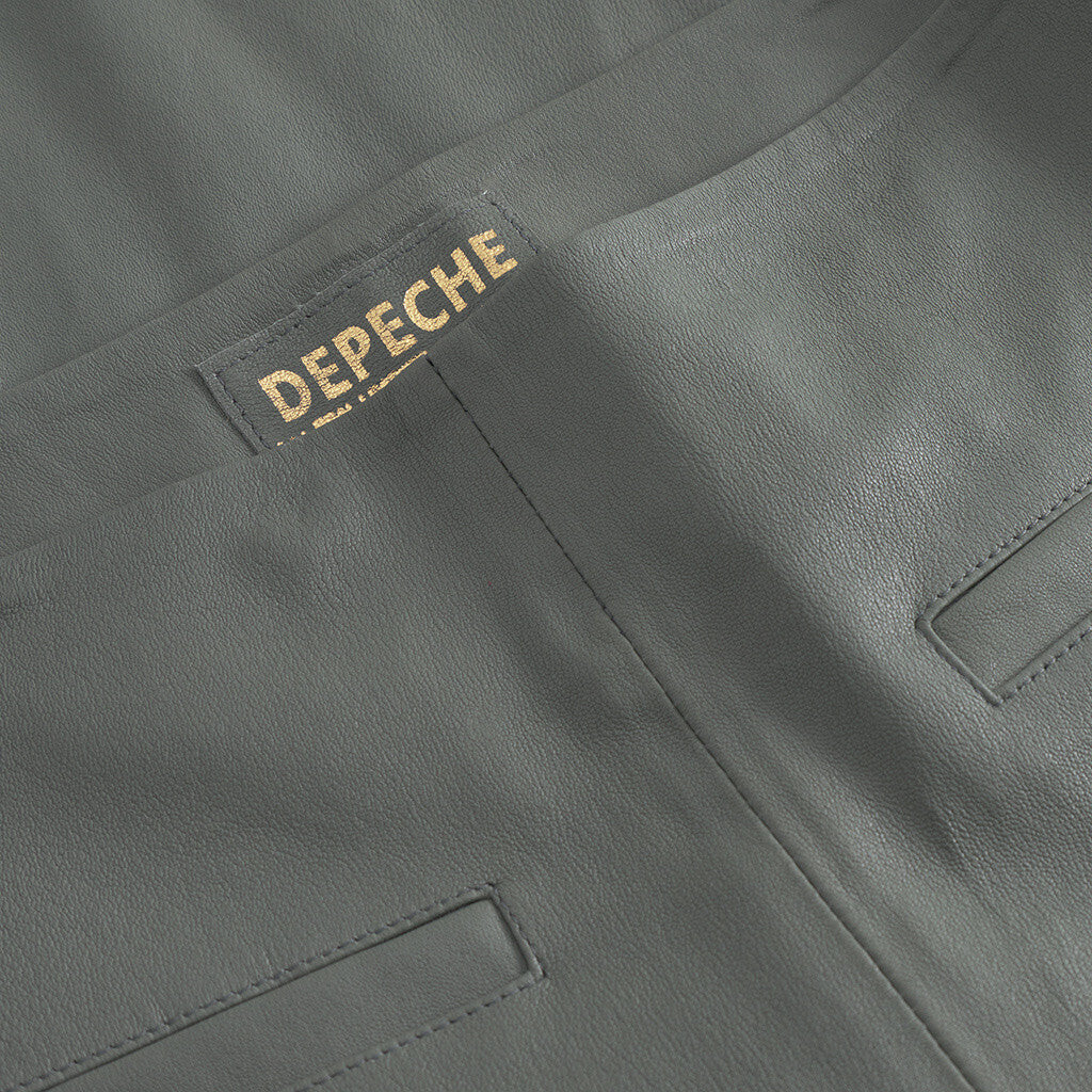 Depeche leather wear Ava RW flare 7/8 length pants with stretch in soft leather quality Pants 051 Olive