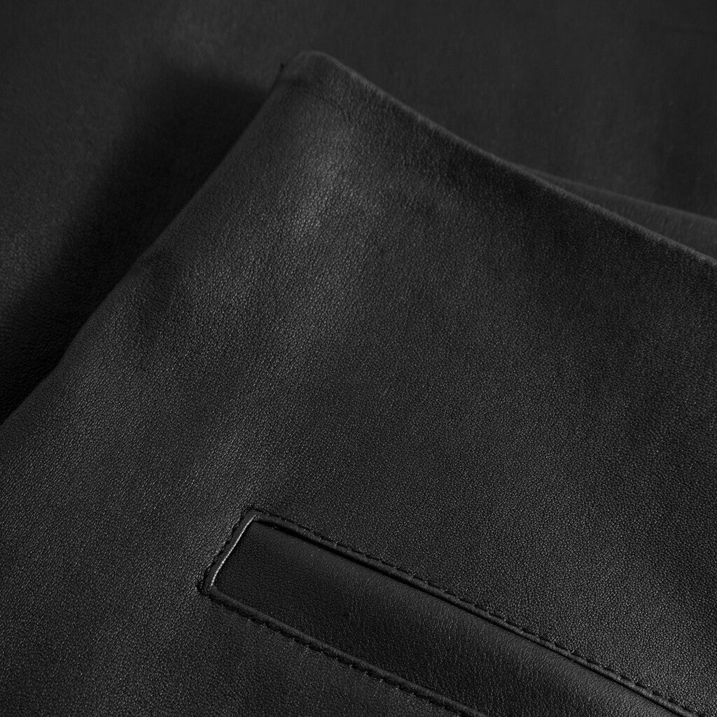 Depeche leather wear Ava RW flare 7/8 length pants with stretch in soft leather quality Pants 099 Black (Nero)