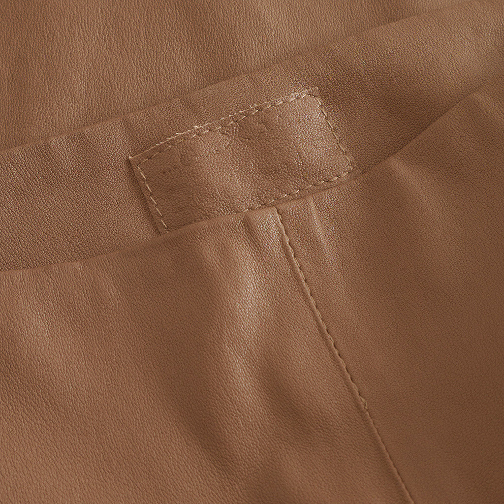 Depeche leather wear Ava RW flare 7/8 length pants with stretch in soft leather quality Pants 199 Nougat