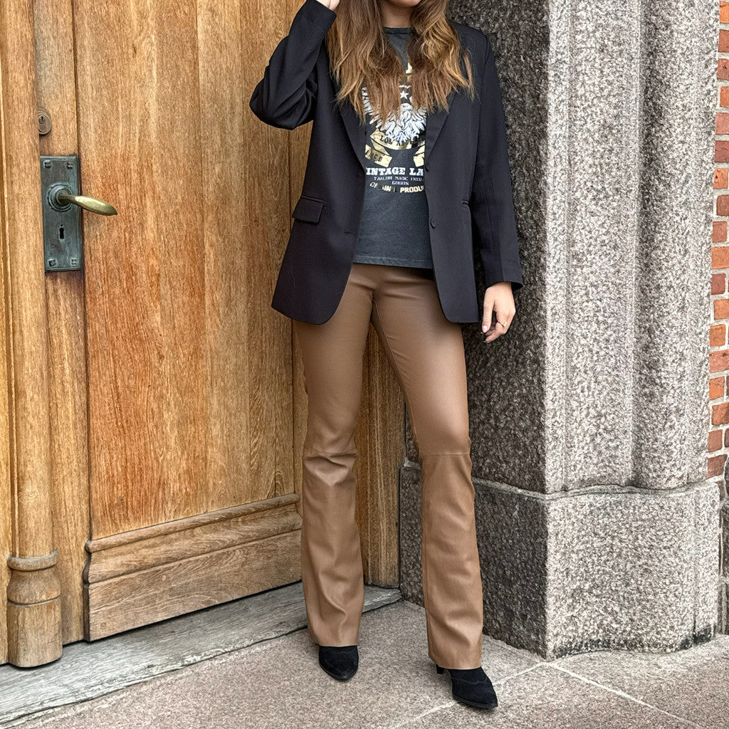 Depeche leather wear Ava leather pants - full length (RW) Pants 199 Nougat