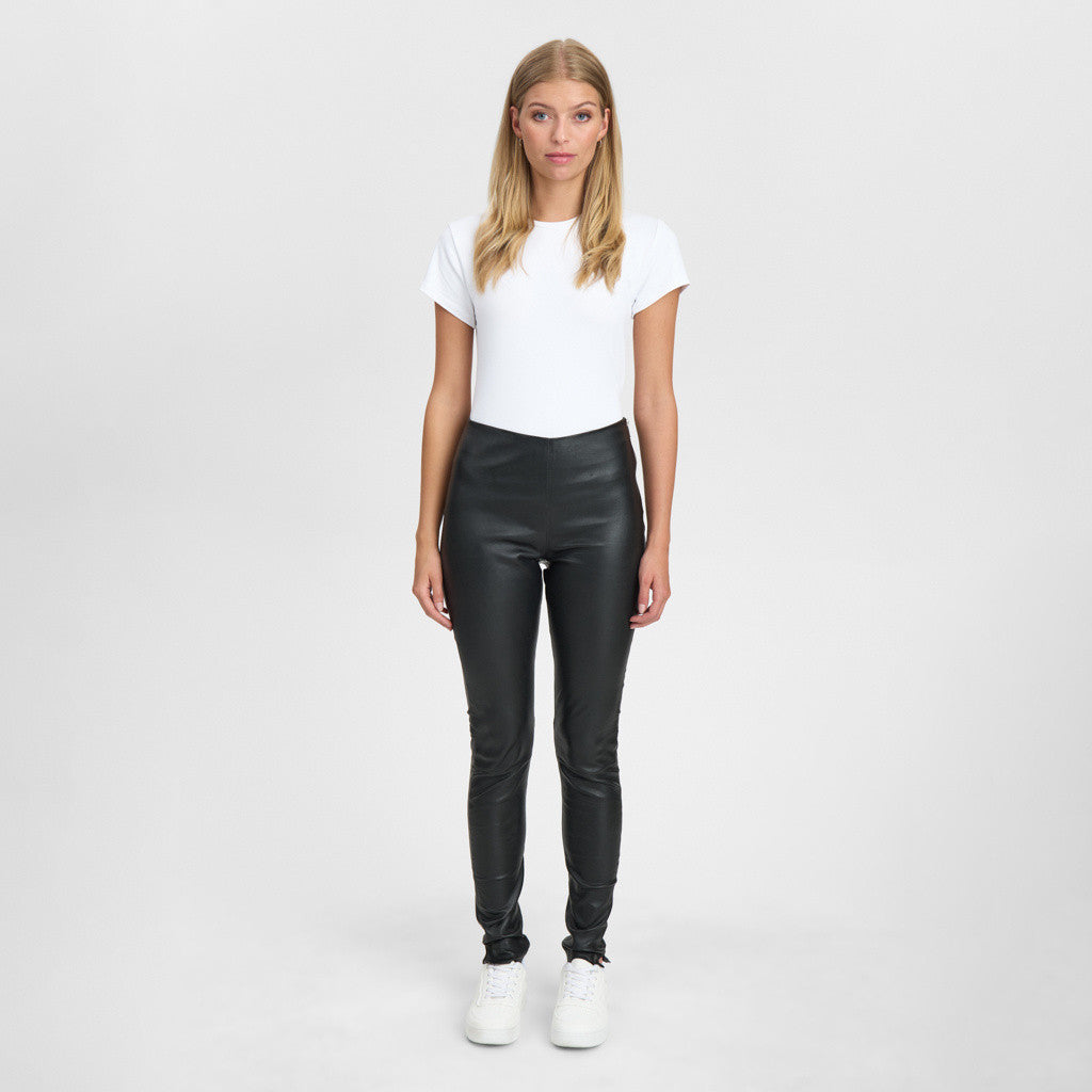 Depeche leather wear Aya HW stretch leather leggings Pants 099 Black (Nero)