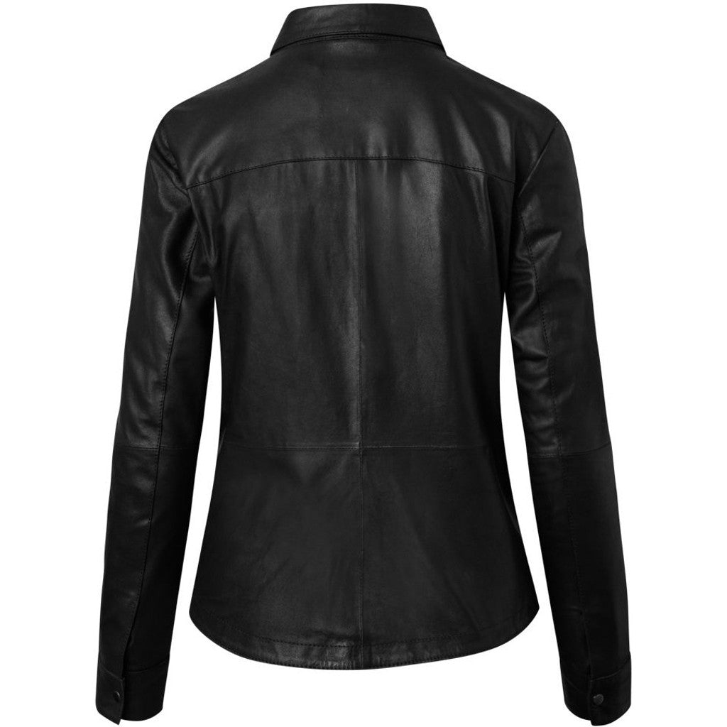 Depeche leather wear Sharon leather shirt Shirts 099 Black (Nero)