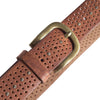 DEPECHE Beautiful belt with studs Belts 040 Dark cognac