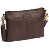 DEPECHE Beautiful leather clutch with golden zippers Small bag / Clutch 106 Coffee