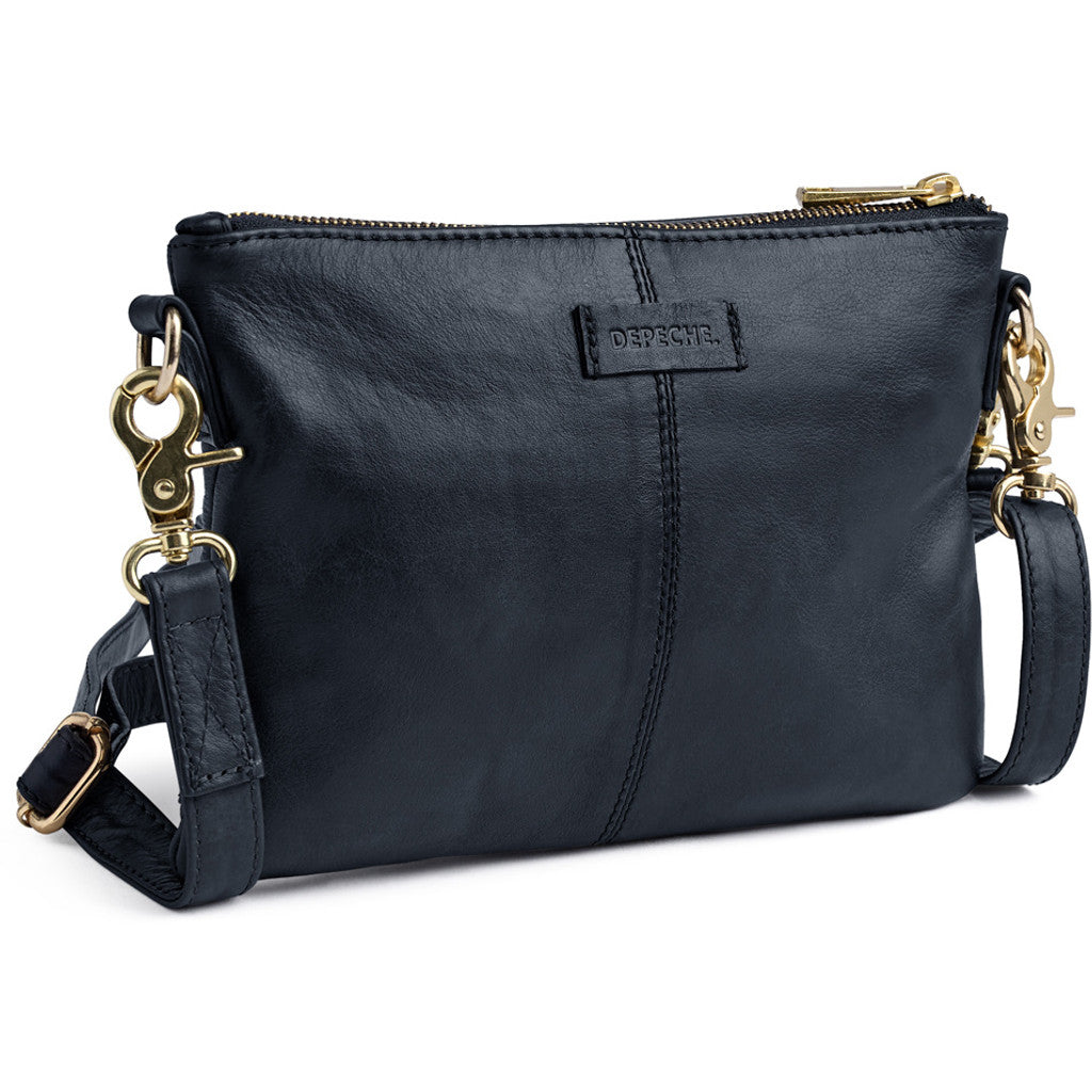 DEPECHE Beautiful leather clutch with golden zippers Small bag / Clutch 285 Midnight Blue