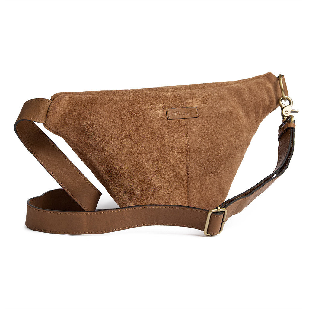 DEPECHE Beautiful suede bumbag Bumbag 196 Dark tan