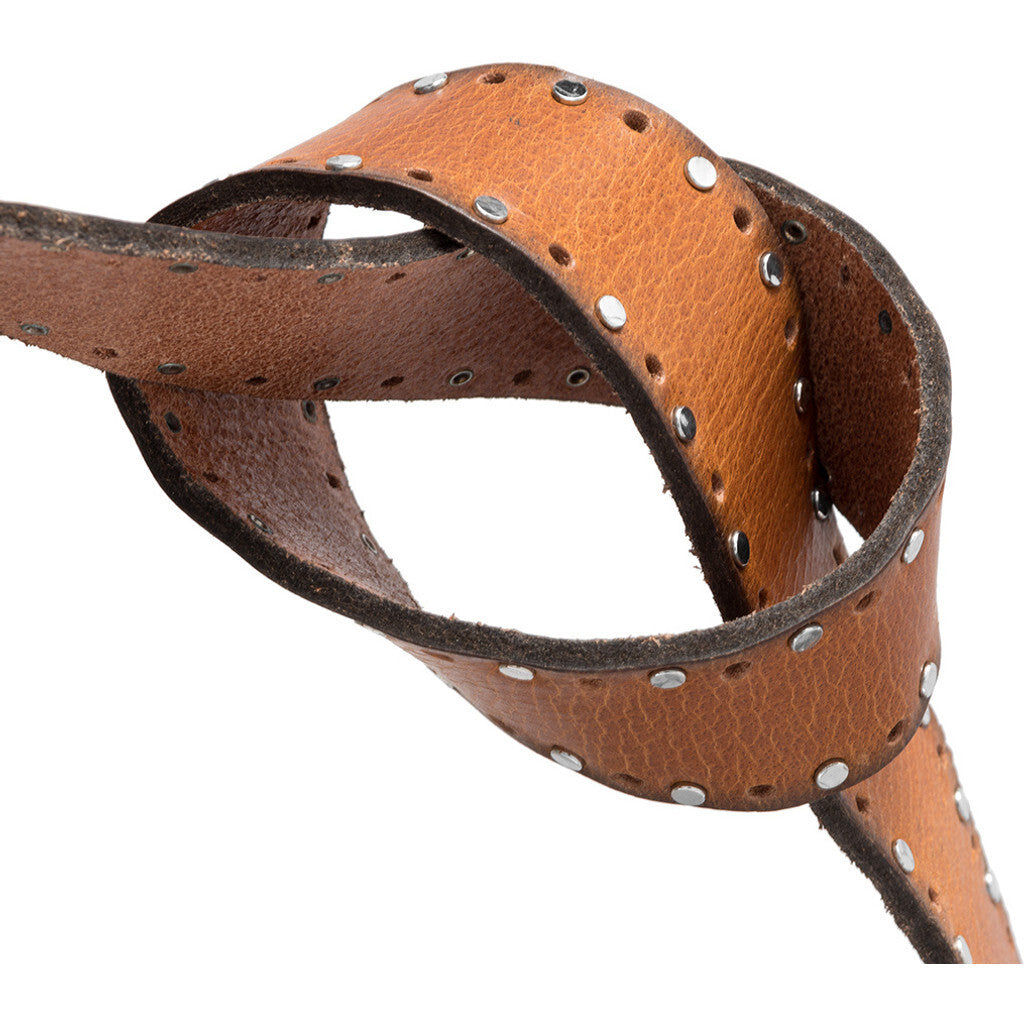 DEPECHE Cool leather belt with details Belts 014 Cognac