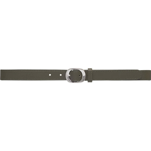 Leather belt with beautiful buckle / 15656 - Black / Gold