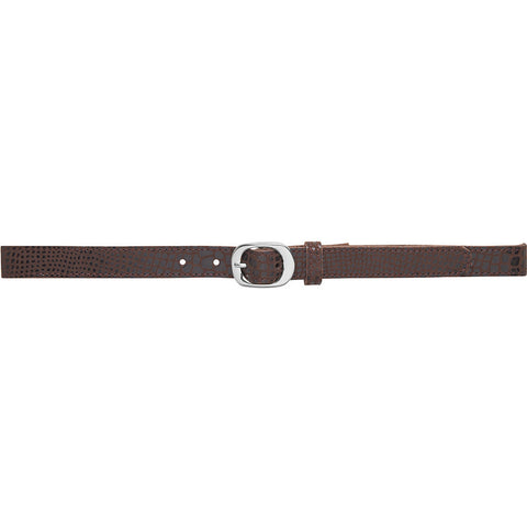 Wide leather belt with beautiful buckle / 14466 - Silver