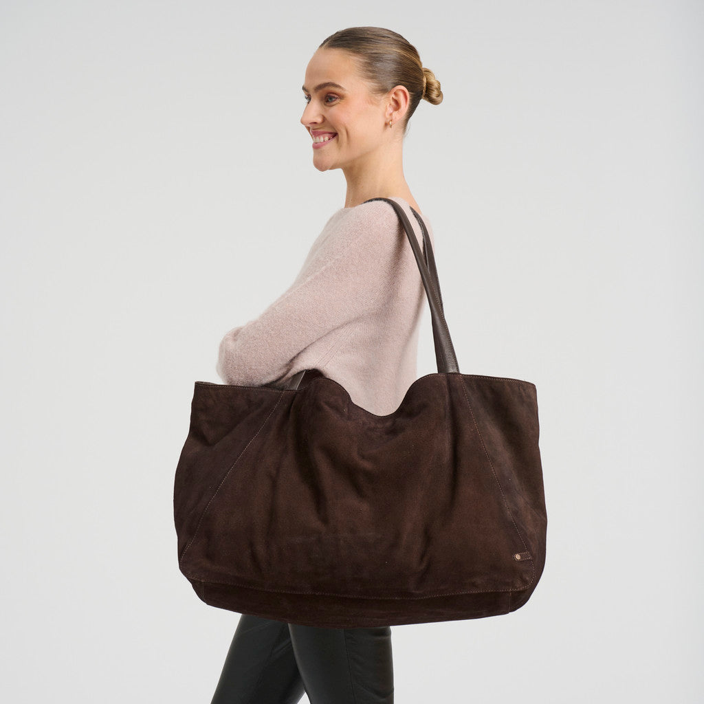 DEPECHE Bilbao leather & suede shopper bag Shopper 008 Chocolate