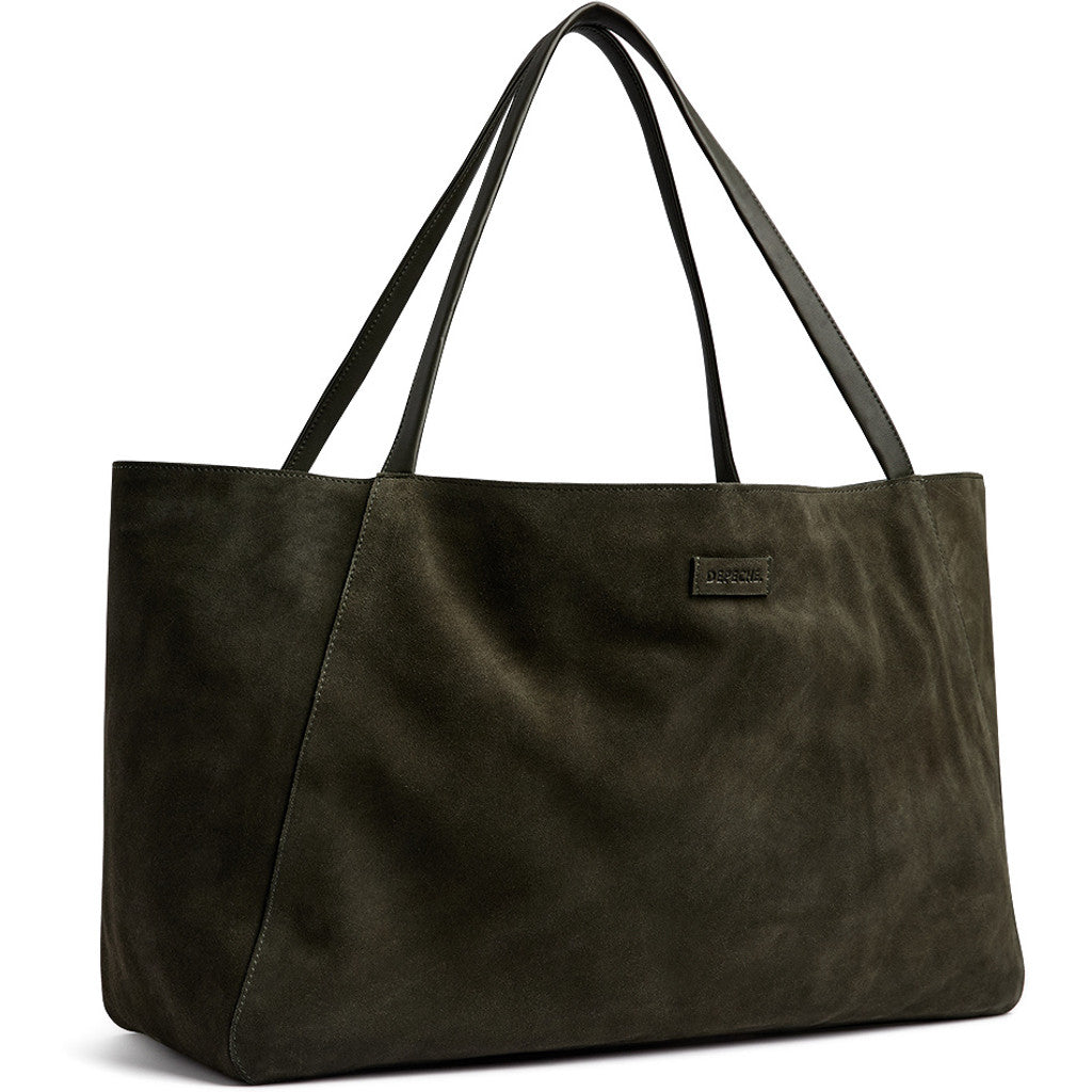 DEPECHE Bilbao leather & suede shopper bag Shopper 049 Army Green