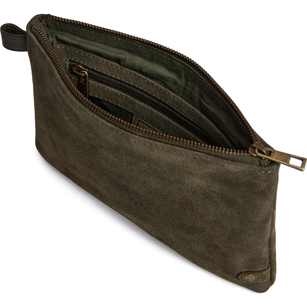 DEPECHE Bilbao suede clutch bag Clutch 049 Army Green