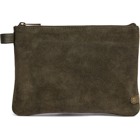 DEPECHE Bilbao suede clutch bag Clutch 049 Army Green