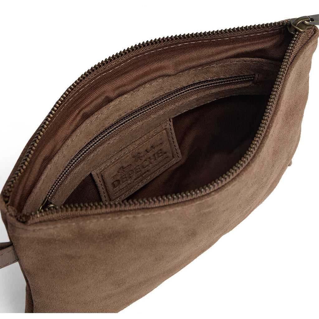 DEPECHE Bilbao suede clutch bag Clutch 342 Dark Mud
