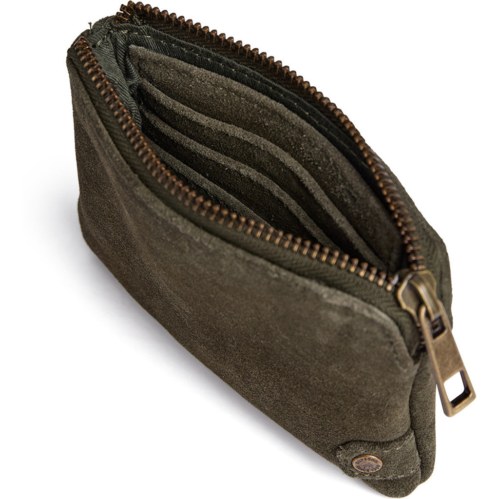 DEPECHE Bilbao suede purse Purse / Credit card holder 049 Army Green