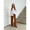 Depeche leather wear BoaDEP HW Suede Pant Wide Leg Pants 014 Cognac