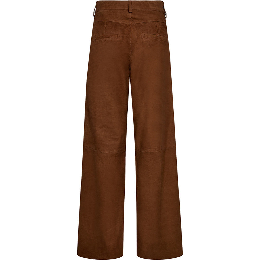 Depeche leather wear BoaDEP HW Suede Pant Wide Leg Pants 014 Cognac