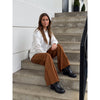 Depeche leather wear BoaDEP HW Suede Pant Wide Leg Pants 014 Cognac