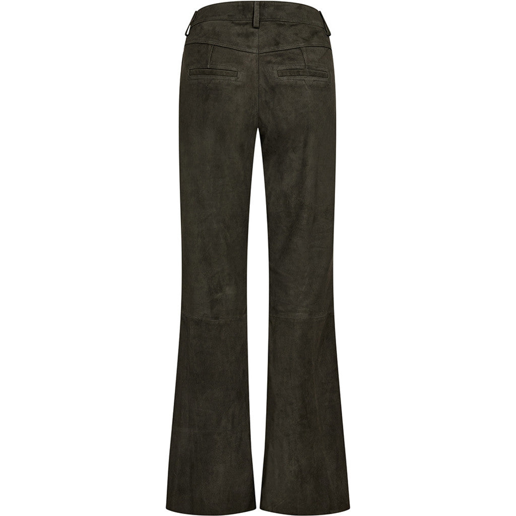 Depeche leather wear Boa HW Boot Cut Suede Pants Pants 335 Dark Khaki