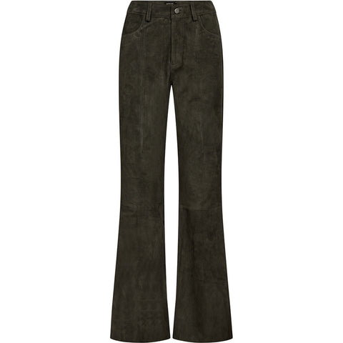 Depeche leather wear Boa HW Boot Cut Suede Pants Pants 335 Dark Khaki