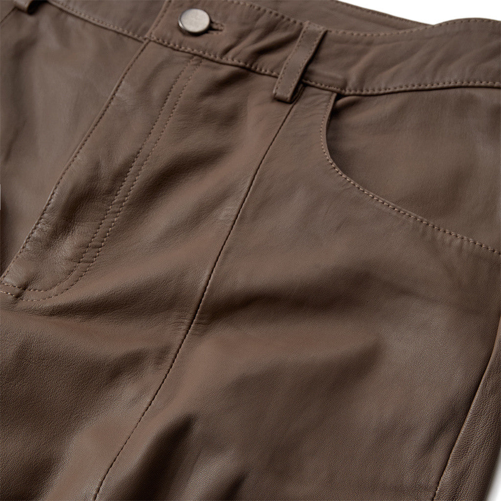 Depeche leather wear Boa HW Wide Leather Pants Pants 020 Taupe