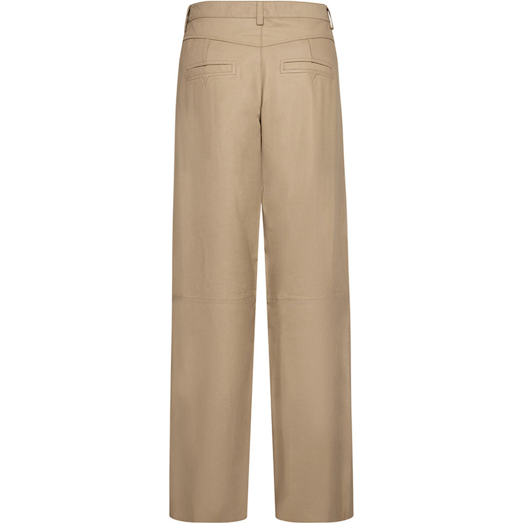 Depeche leather wear Boa leather pants - full length (HW) Pants 177 Cream