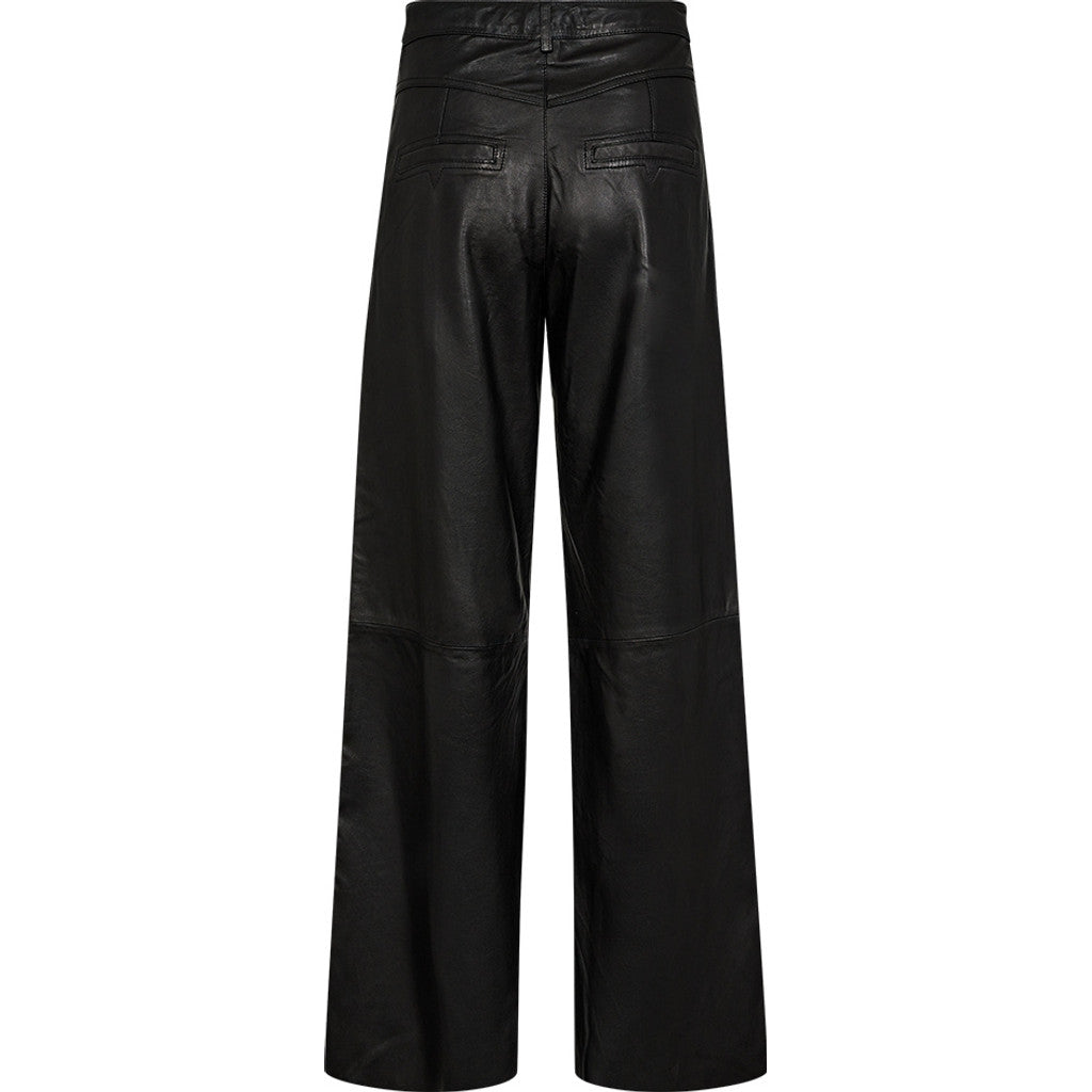 Depeche leather wear Boa leather pants - Wide leg (HW) Pants 099 Black (Nero)