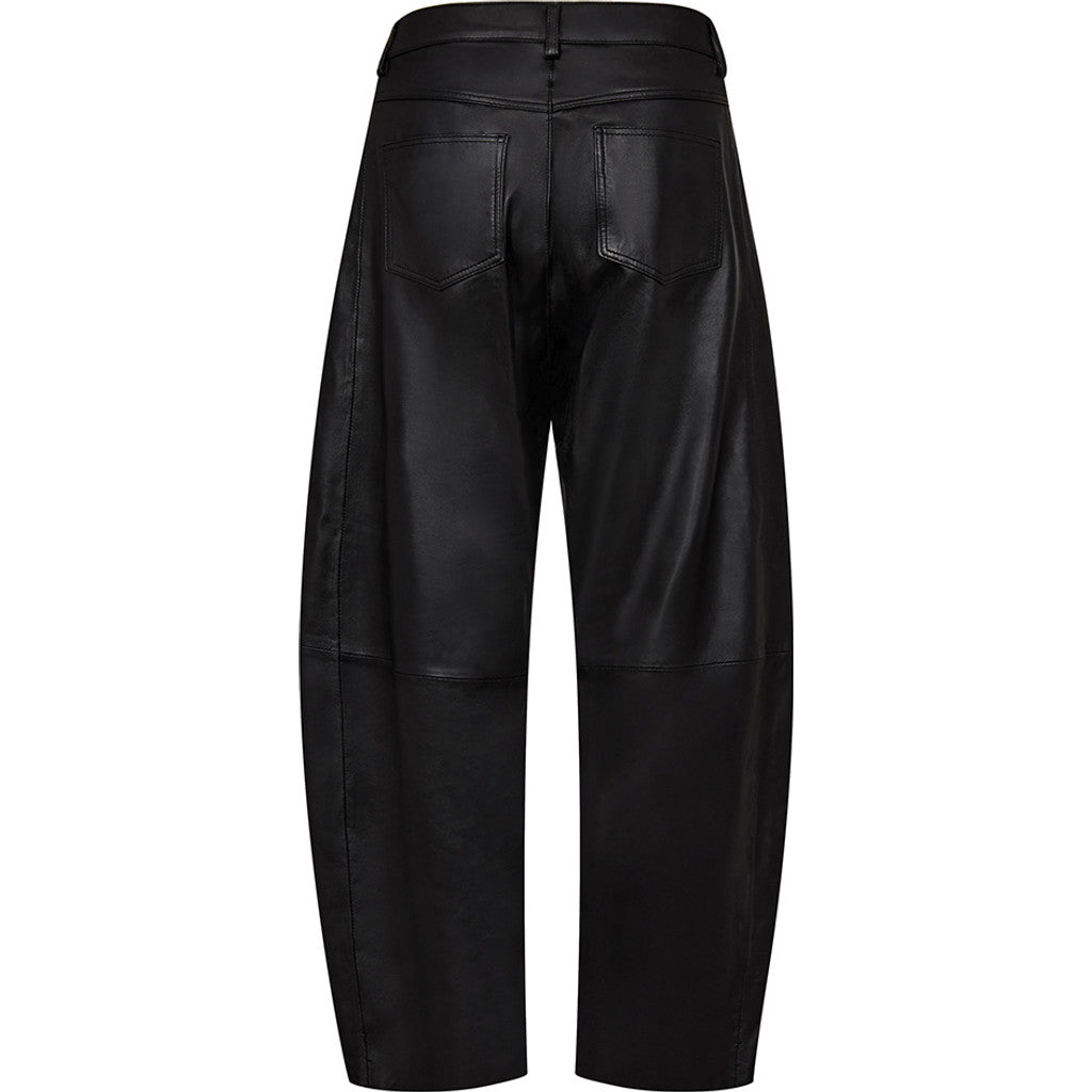 Depeche leather wear Boel barrel trousers in lamb leather Pants 099 Black (Nero)
