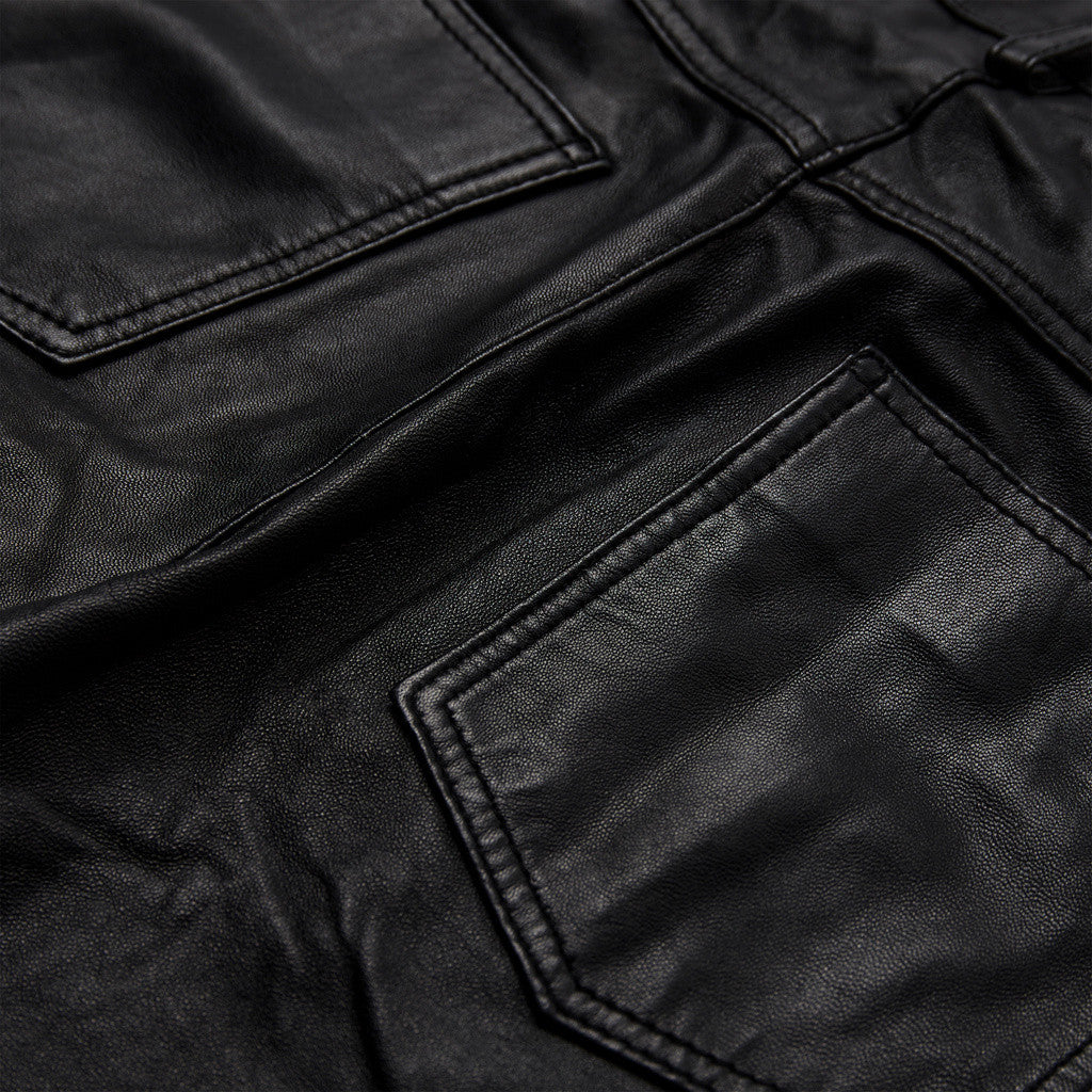 Depeche leather wear Boel barrel trousers in lamb leather Pants 099 Black (Nero)