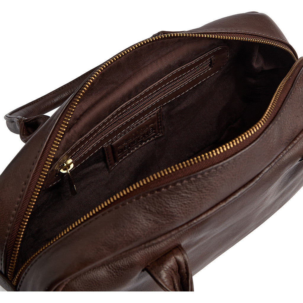 DEPECHE Boxy leather crossover bag Cross over 106 Coffee