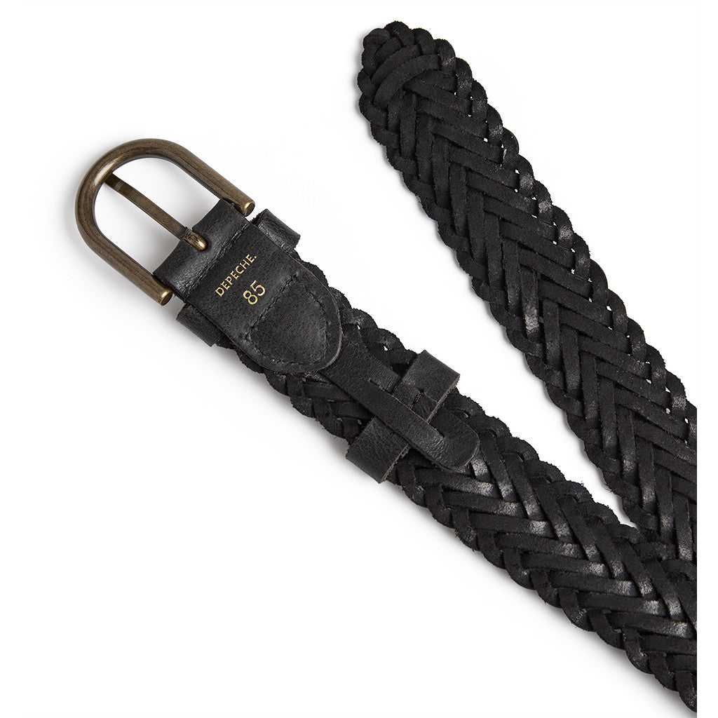 DEPECHE Braided belt Belt 154 Black/Brass