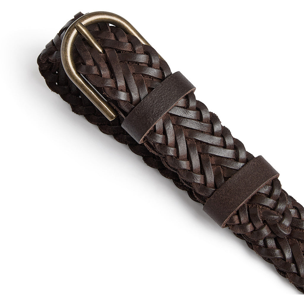 DEPECHE Braided belt Belt 211 Chocolate/Brass
