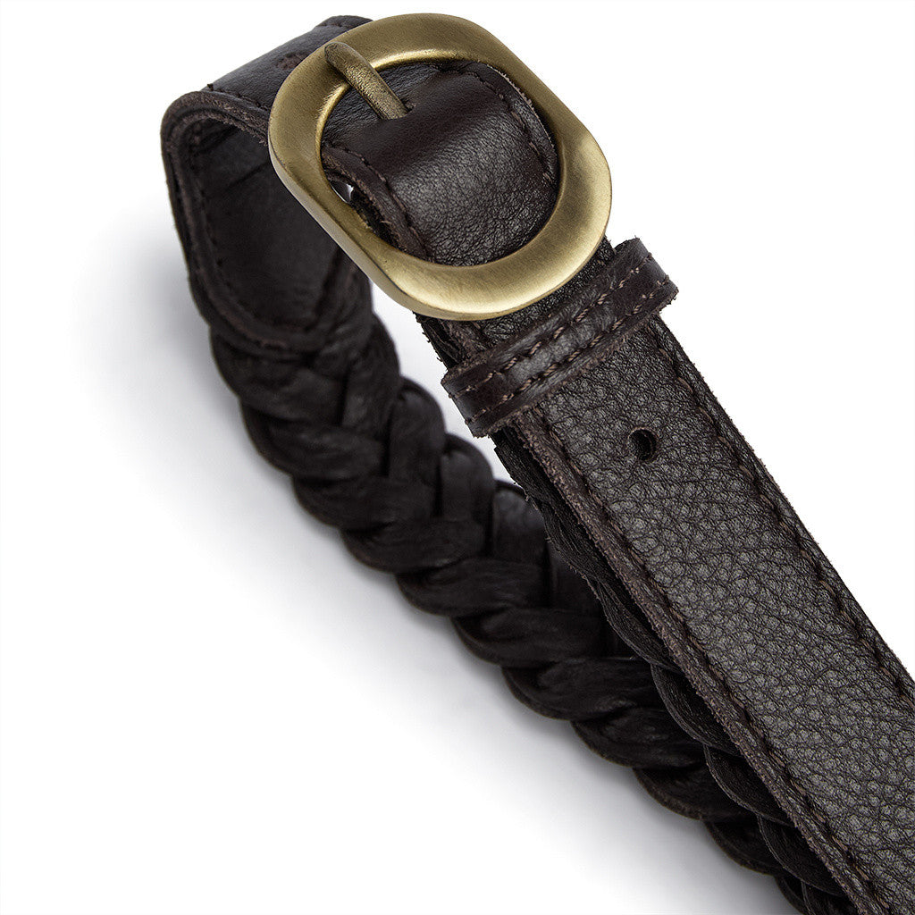 DEPECHE Braided belt Belt 033 Mocca