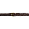 DEPECHE Braided narrow belt in soft leather Belts 161 Dark brown