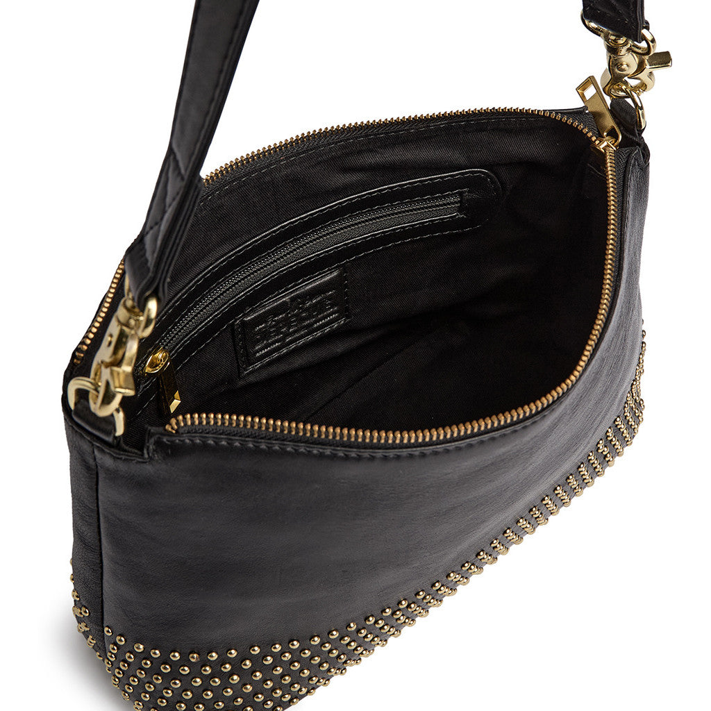 DEPECHE Bucharest sheep leather shoulder bag Shoulderbag / Handbag 099 Black