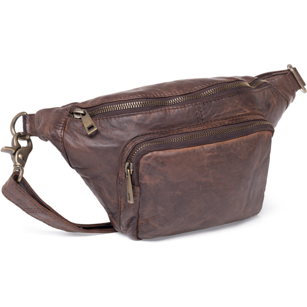DEPECHE Classic must-have leather bumbag Bumbag 068 Winter brown
