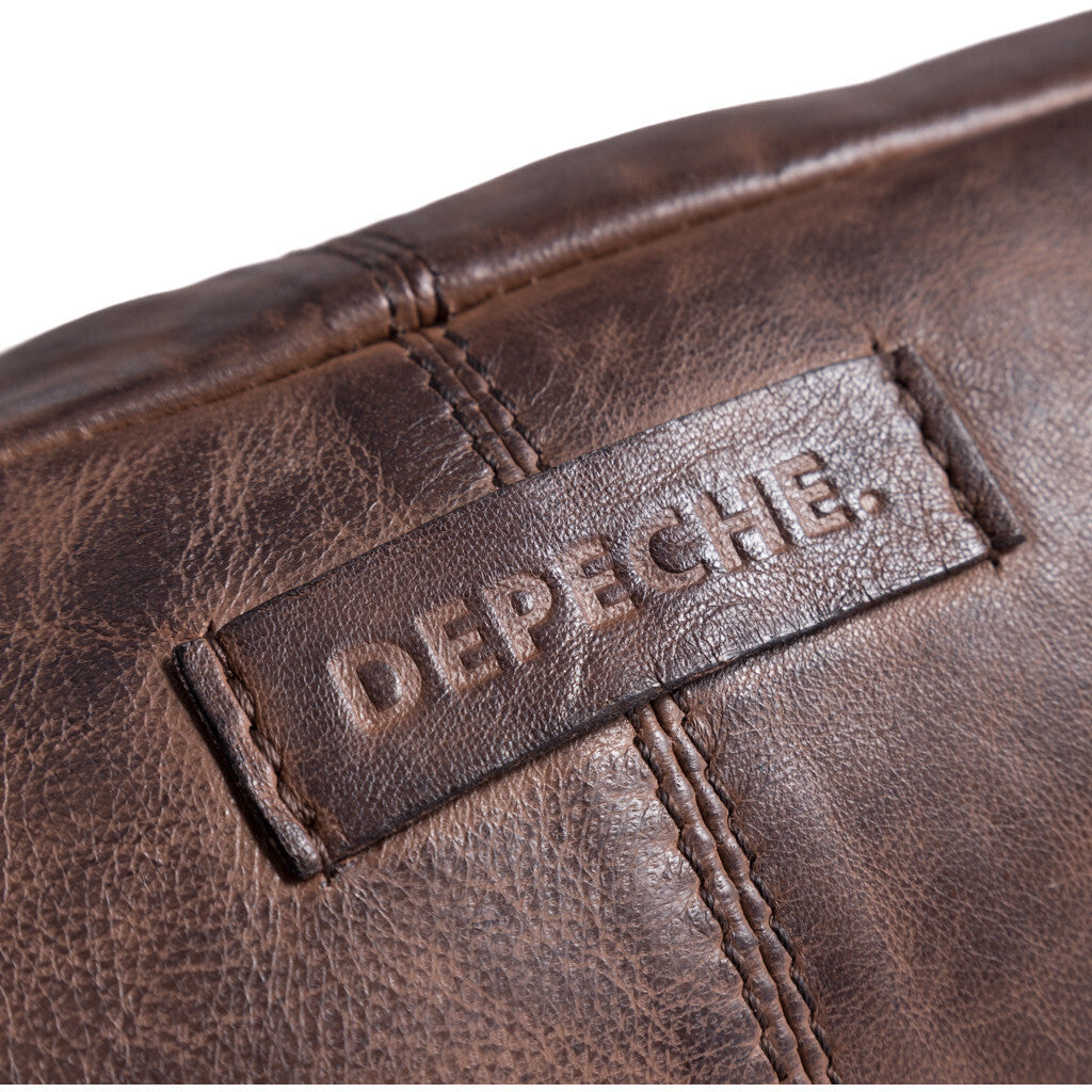 DEPECHE Classic must-have leather bumbag Bumbag 068 Winter brown