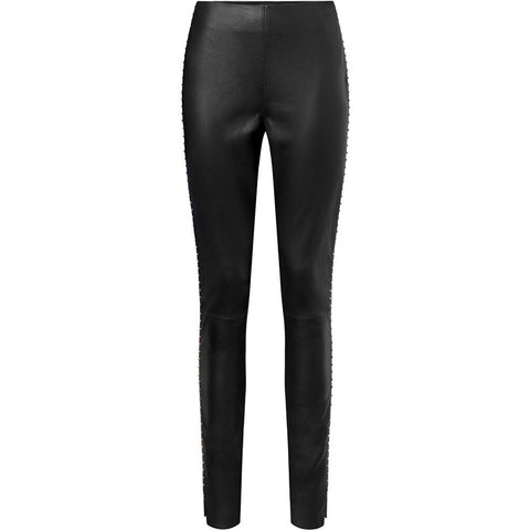 Bella HW leather pants in full length / 51114 - Black (Nero)