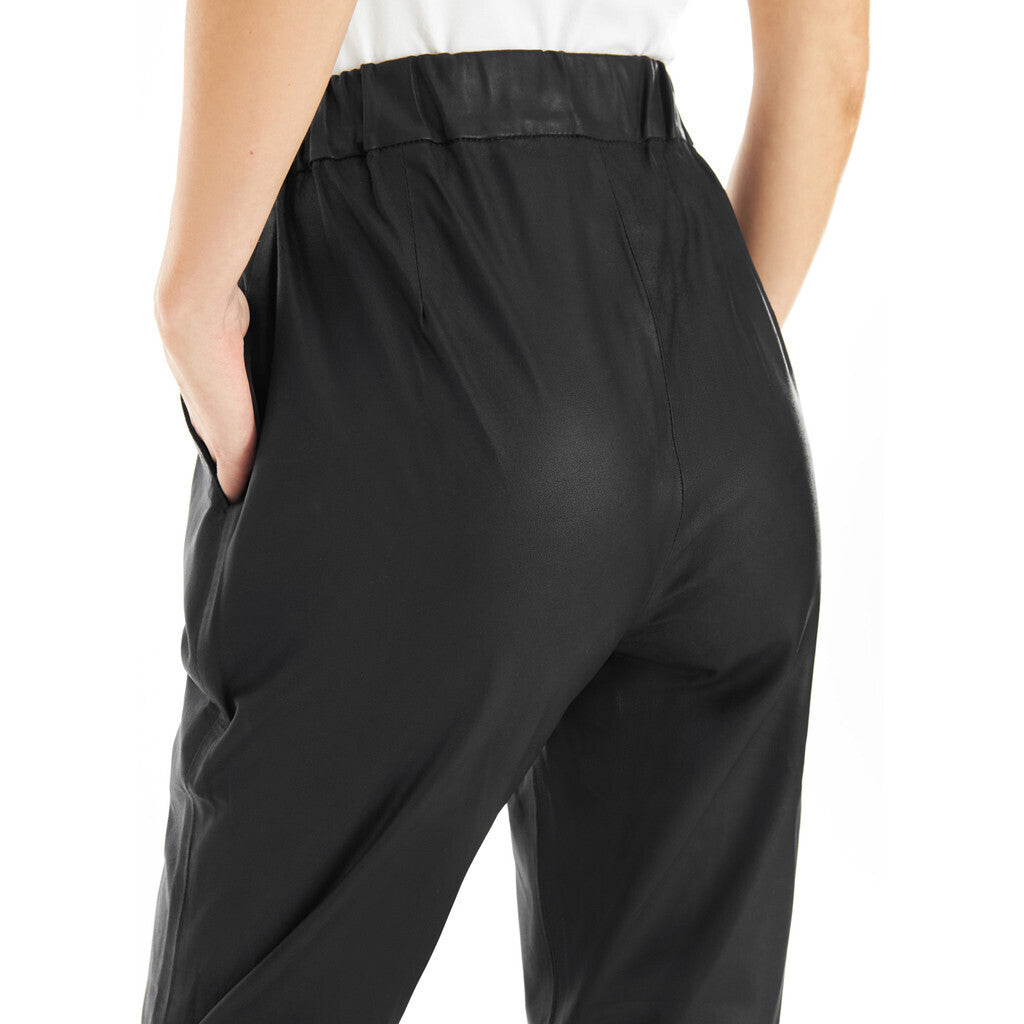 Depeche leather wear Carrie RW loose fitting leather pant Pants 099 Black (Nero)