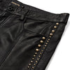 Depeche leather wear Cat leather pants with gold studs Pants 099 Black (Nero)