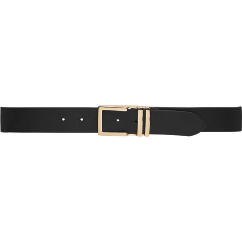 Beautiful and cool leather belt / 15148 - Black/Brass