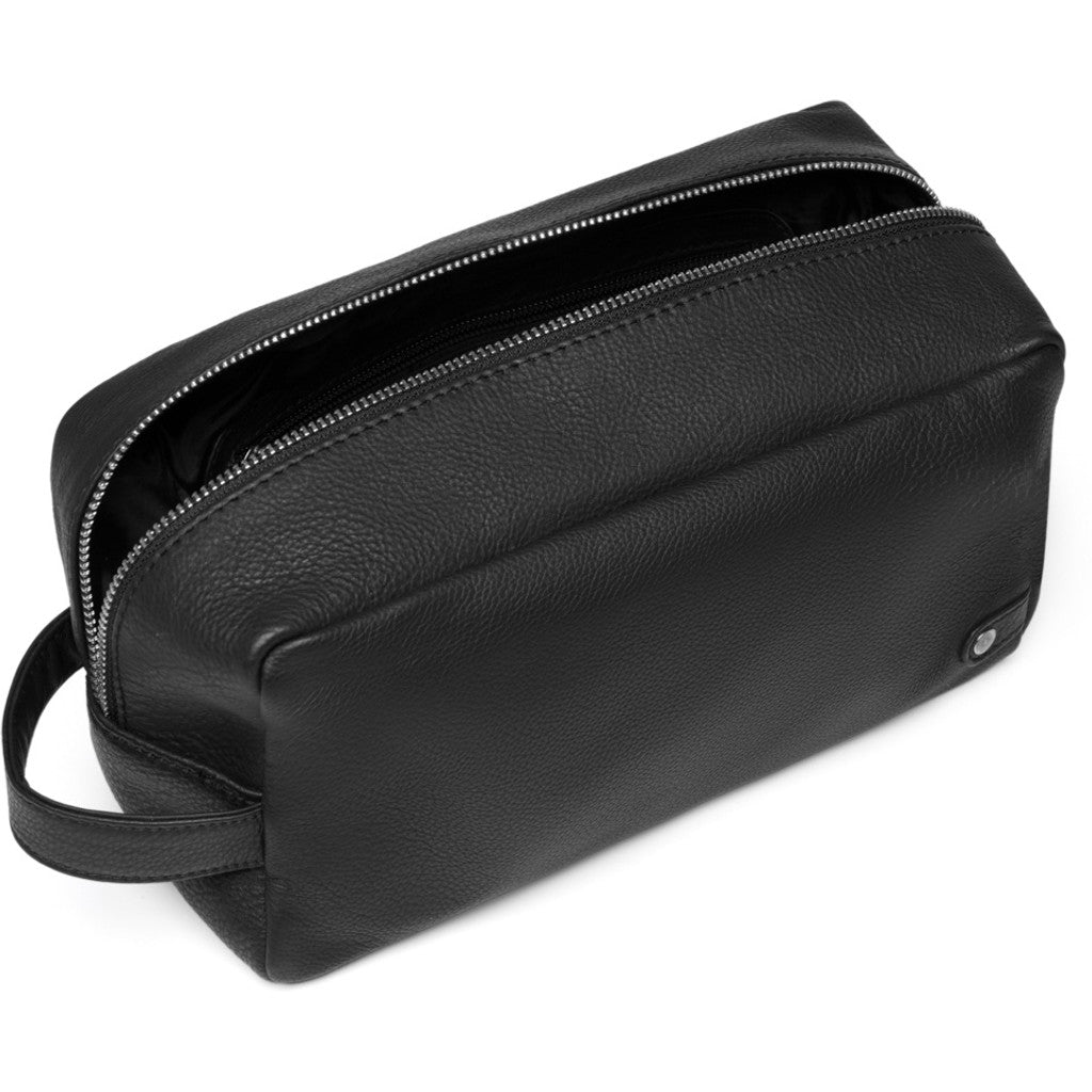DEPECHE Classic cosmetic bag in soft leater Accessories 099 Black (Nero)