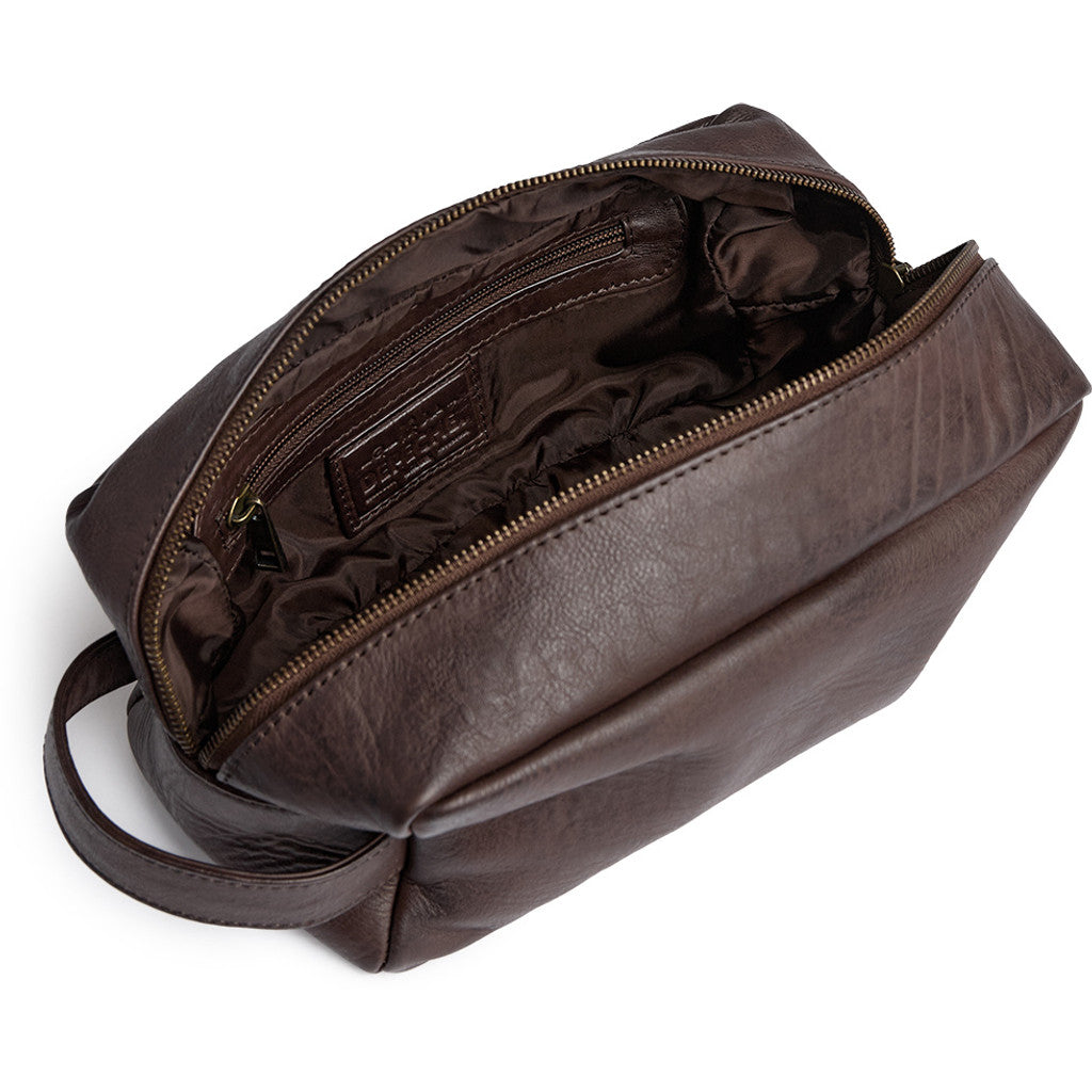 DEPECHE Classic cosmetic bag in soft leater Accessories 106 Coffee