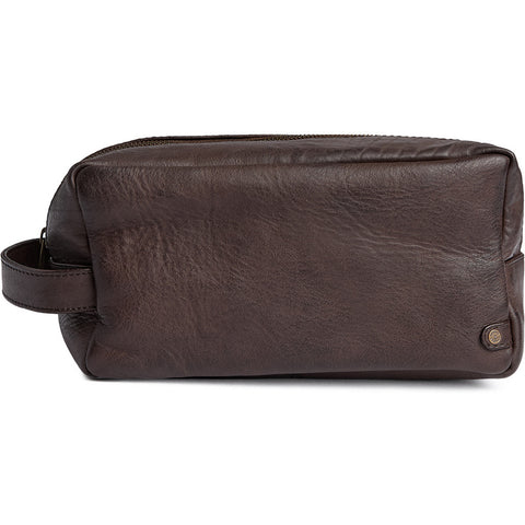 DEPECHE Classic cosmetic bag in soft leater Accessories 106 Coffee